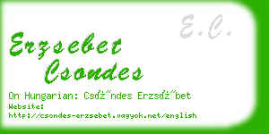 erzsebet csondes business card